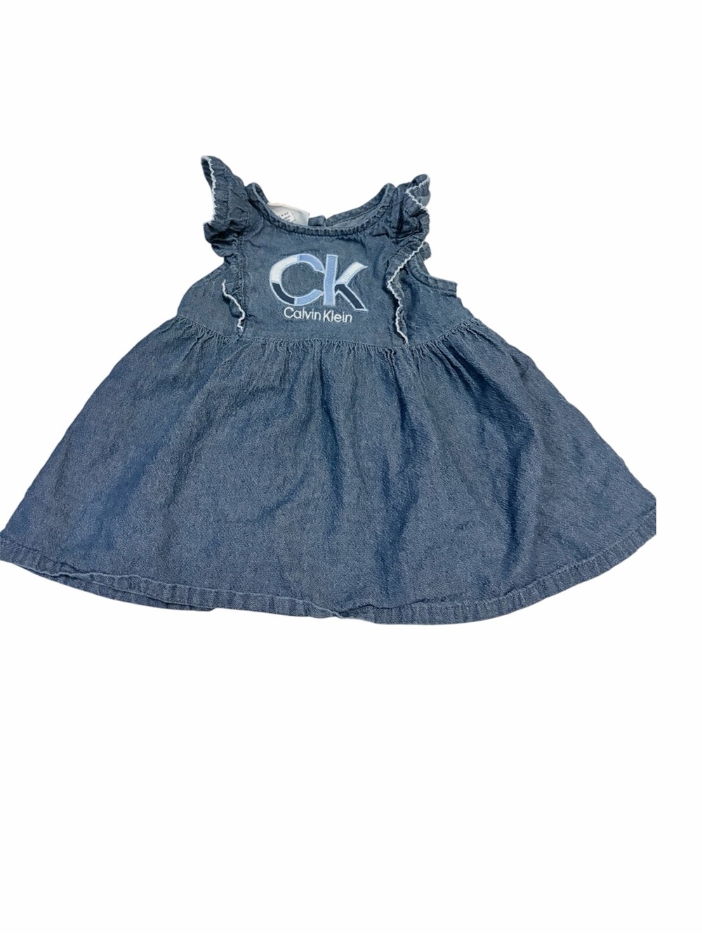 Calvin Klein Baby Girls' Ruffle Denim Dress size 24 months
